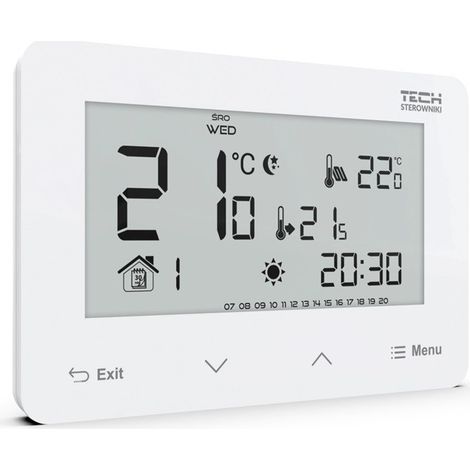 Termostato ambiente wireless a due stati (pannello frontale in vetro) ST-293Z v2 bianco (1/5)