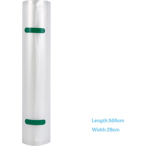 Rouleau de Sacs Sous Vide Alimentaires PE - Membranes Fraîcheur Grade Culinaire, Format Large 28x500cm, Anti-Puncture, Compatible Multimodèles