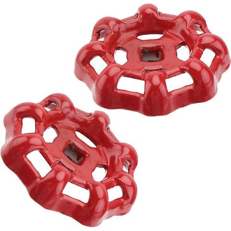 Lot de 2 poignées de robinet extérieur, poignée de robinet à molette en fonte, poignée de remplacement pour vanne. (1/5)