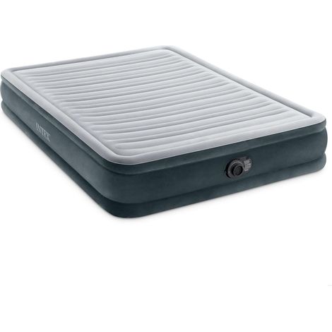 Lit gonflable Intex Queen Comfort 67770ND Plush avec Fibre Tech RP 152 x 203 x 33 cm, Queen Size (US-Standard), Grigio. (1/5)
