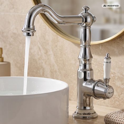 PaulGurkes Robinet de lavabo / Robinet de cuisine au design rétro (1/5)