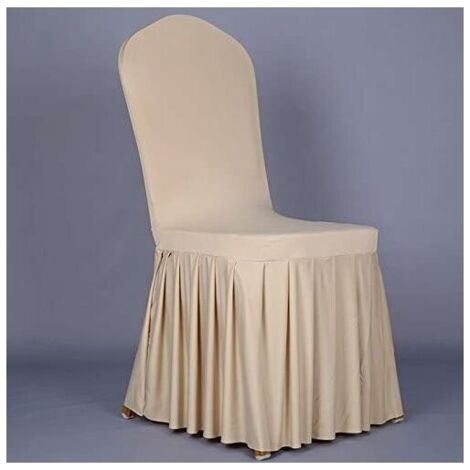 4 pcs Universelle Housse de Chaise élastique, Jupe Extensible pour Décoration de Chaise, Stretch-Housse Couverture de chaise, pour Mariage Cérémonie Réception Et réunion (Champagne) (1/5)