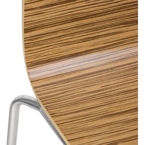 Chaise Dossier Carré Zebrano - Lot de 4 - Bolero (1/5)