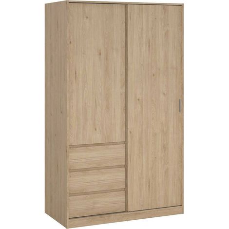 Dmora - Guardaroba 2 ante Sanjose, Mobile camera da letto, Cabina armadio portabiti, Armadio appendiabiti, 119x60 h200 cm, Rovere
