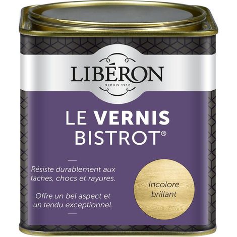 Vernis bistrot® pour meubles et objets LIBERON Incolore brillant 0,5L (1/4)