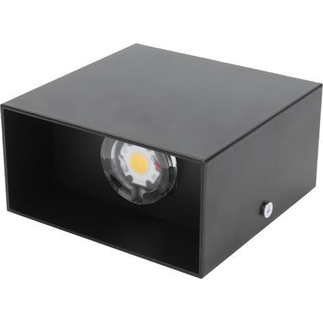 Quadratische 7-W-LED-Wandleuchte für den Innenbereich, dekorative Lampe für Wohnzimmer, Schlafzimmer, Flur, Balkon, Veranda, schwarzes Gehäuse, weißes Licht, 100–265 V (1/5)