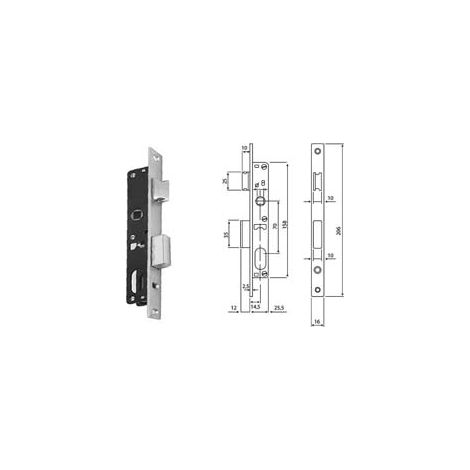 SERRATURA DA INFILARE PER MONTANTI CIL. OVALE CATEN. E SCROCCO N92000 mm.14,5 (N9200015080) CORNI
