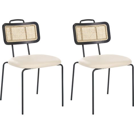 Esszimmerstuhl 2er Set ADELANTO Metall Hellbeige
