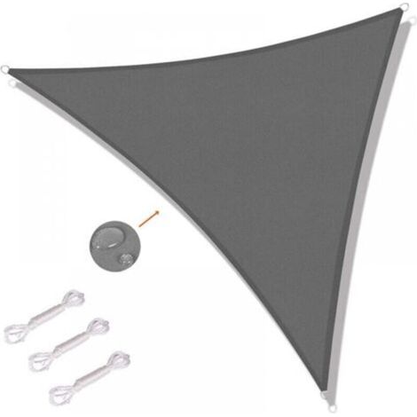 5 x 5 x 5m Triangular Sun Shade Sail for Outdoor, Patio, Garden UV Protection - Grey (1/5)