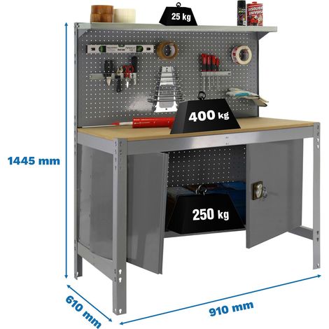 Simonrack Simonwork Bt3 Arbeitsbank grau und Holz