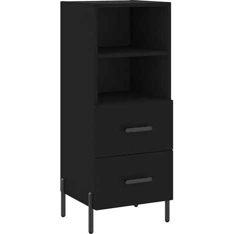 Maison La Vie - Buffet Salon Moderne - Meuble de rangement - Noir 34,5x34x90 cm Bois d'ingénierie bu4868 (1/5)