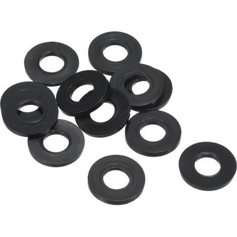 M8 Nylon Plat Rondelle, 12 Paquet 8mm ID 19mm OD Étanchéité Espaceur Joint Anneau pour Robinet Tuyau Eau Tuyau Fixation Boulon,Noir (1/5)