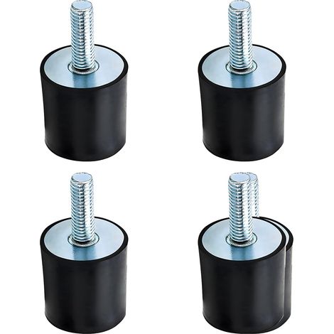4 Rubber Buffers M6, D20xH20mm Silentbloc Shock Absorbers Vibration Insulation Mounts, Engine Machine, Industrial Mounting, Heavy Duty Durable, Fixing, Set, Noise-Cancelling (1/5)