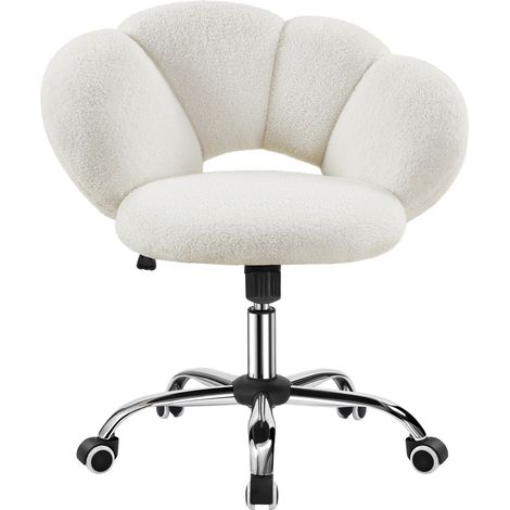 Homevive Silla de Escritiorio de Oficina Silla de Estudio Altura Ajustable Silla Alchoada Silla Sin Reposabrazo MAX Capacidad 136 KG Blanco (1/5)
