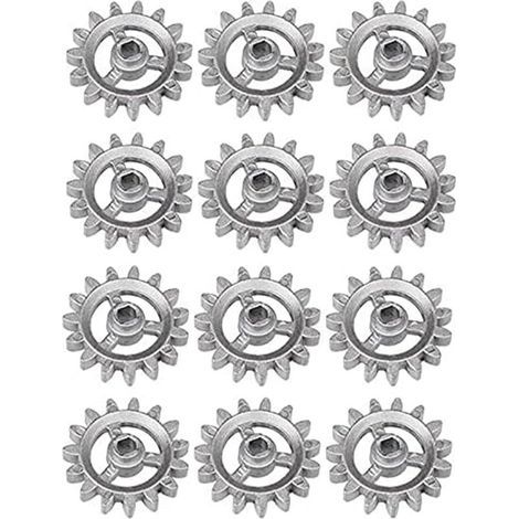 Lot de 12 pièces de rechange pour engrenages métalliques (cadre et roue dentée). résistants à la chaleur. adaptés aux barbecues et autres applications. (1/4)