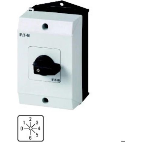 Eaton T0-3-8244/I1 Interruptor negro 6 posiciones IP65