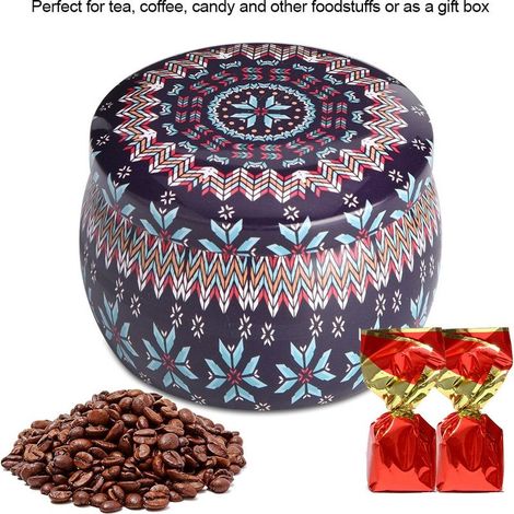 Aufbewahrungsbox aus Weißblech, Metalldose für Haushalt und Küche, ideal für Tee, Kaffee, Süßigkeiten, Schmuck und Geschenke (E) (1/5)