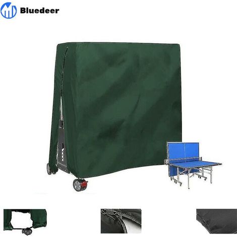 Housse imperméable et anti-poussière pour table de ping-pong d'extérieur, dimensions165 x 70 x 185centimètres, vert (1/4)