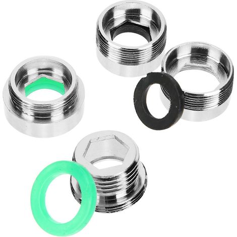 Kit de 4 adaptateurs pour robinet d'évier, aérateur et filtre à eau-2.3x2.2cm-Silver (1/2)