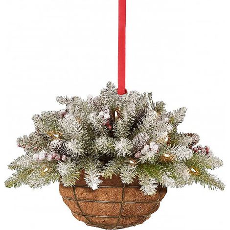 Panier De Décoration De Noël - Suspension En Acrylique Pré-Éclairée - Pour Porte Fenêtre Cheminée Arbre De Noël - 1 Pièce