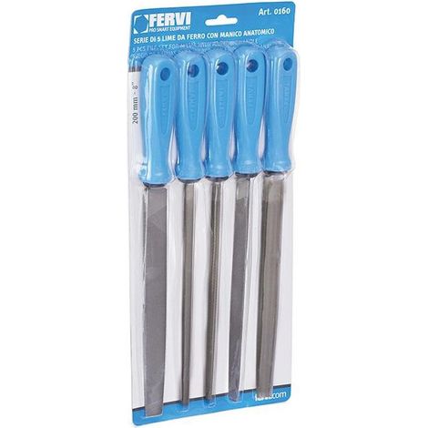 Lot de 5 limes en fer avec manche 0160 (1/2)
