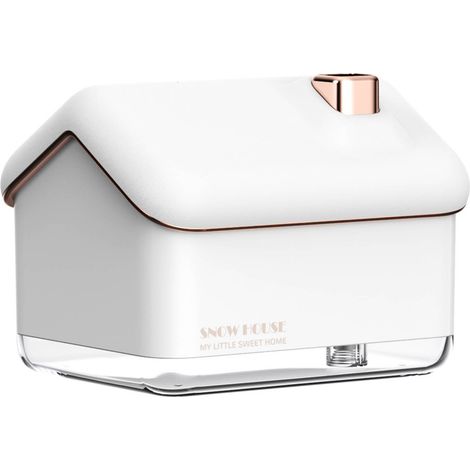 Mini humidificateur Snow House USB à nano-atomisation avec veilleuse pour salon et chambre à coucher, blanc (1/5)