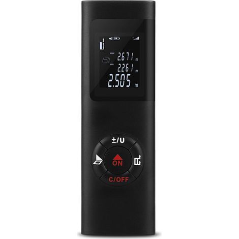 Télémètre laser, télémètre laser 60 m/196 pi, télémètre numérique portable avec rétroéclairage, rechargeable, pour mesures de volume/surface/mesures pythagoriciennes (1/4)