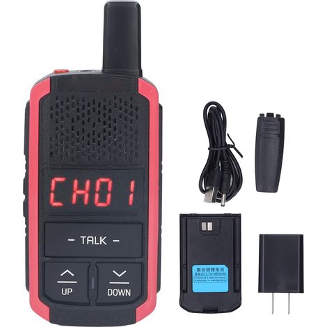 Talkie-walkie E8 3W 400-470MHz 16 canaux haute puissance pour hôtel centre commercial, alimentation AC100-240V avec prise US (1/5)