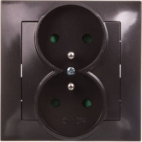 Impresja Doppelsteckdose mit/mit Jalousien anthrazit GP-2YZP/50