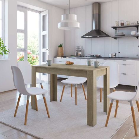 vidaXL Mesa de comedor de aglomerado color roble Sonoma 120x60x76 cm (1/5)