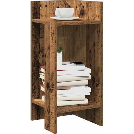 Beistelltische 2 Stk. mit Ablage Altholz-Optik 25,5x27x60 cm