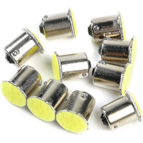 10 pièces LED blanches 1156 Ba15s P21w pour voiture, lampe LED 1156 COB 12 SMD 12 V Hy() (1/4)