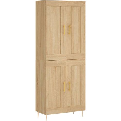 Buffet haut  Meuble de rangement Chêne sonoma 69,5x34x180 cm Bois d'ingénierie (1/5)