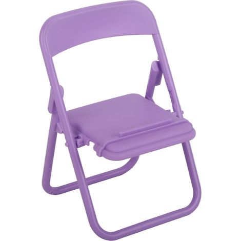 Support téléphone portable en TPR, forme tabouret, portable et décoratif, support vertical et horizontal, couleur violette. (1/5)