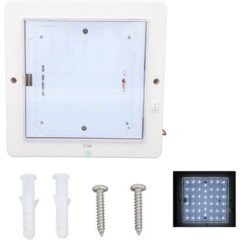 Plafonnier carré pour Cabine de Camping-car, 8 X 8 Pouces DC 12-24 V, 9 W LED, Plafonnier Intérieur, Lampe de Cabine, Améliorez Votre éclairage dans la Remorque de Voiture, le.