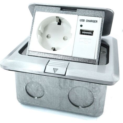 Base retráctil 1 base schuko 1 USB (1/4)