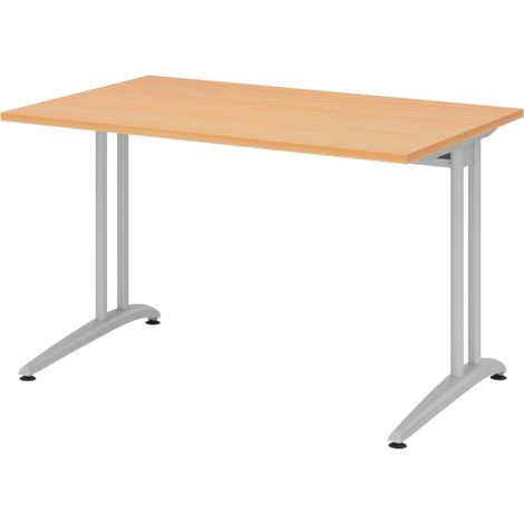 bümö Schreibtisch Serie-B Rechteck: 120 x 80 cm  Buche