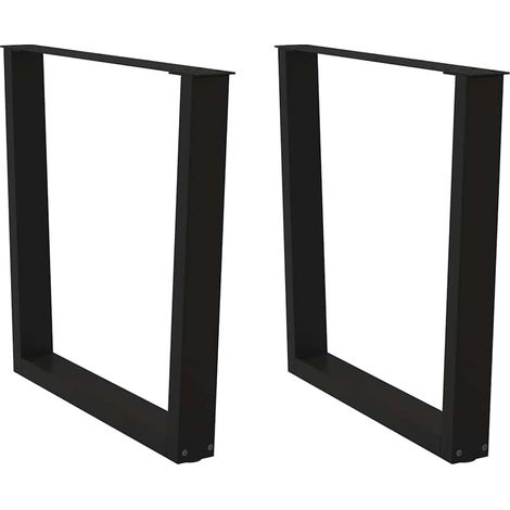 Esstischbeine V-Form 2 Stück Schwarz 80x(72-73,3) cm Stahl