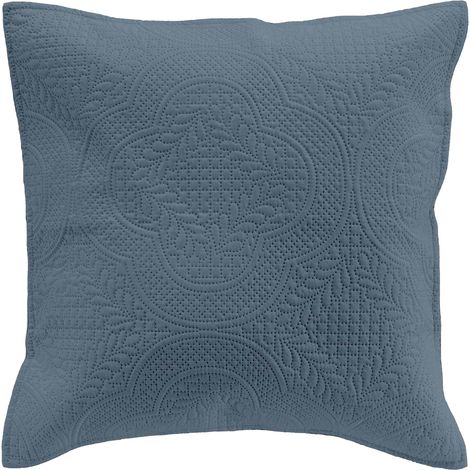 Housse de Coussin uni 40 x 40 cm Romane bleu (1/3)