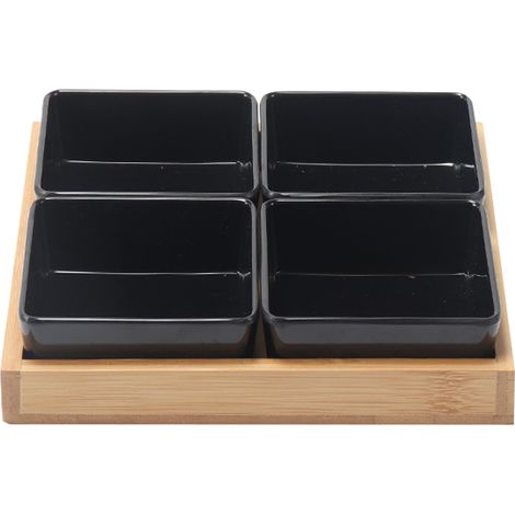 Plateau de service en mélamine pour noix de bambou et bonbons, plat à apéritifs, bol à bonbons (1/5)