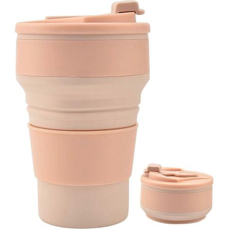Gobelet de voyage avec couvercle Gobelets à café pliables en silicone pour les voyages Gobelet de poche réutilisable en silicone pour boissons chaudes et froides (1/5)