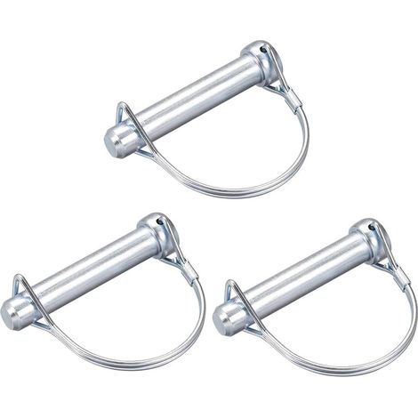 Goupille Verrouillage Arbre 12mm x 65mm Goupille Attelage pour Remorques Agricoles Chariots Pelouse à Arch Rond 3Pcs (1/4)