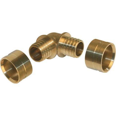 Raccord coudé 90° à glissement en laiton pour tube en per diam. 16