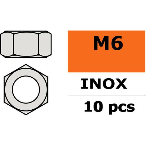 Revtec - Hexagon Nut - M6 - Inox - 10 pcs