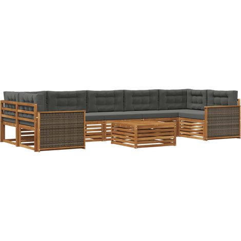 Outdoor Sofa Set with Cushion 8 pcs Natural and Anthracite vidaXL (1/5)
