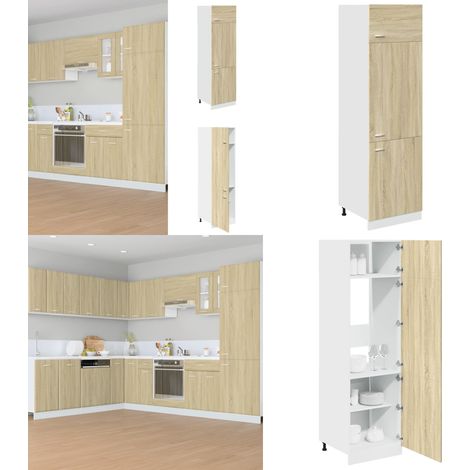 Kühlumbauschrank Sonoma-Eiche 60x57x207 cm Holzwerkstoff - Küchenmöbel - Holzschrank - Aufbewahrungsschrank - Esszimmertisch - Wohnzimmerschrank - Home & Living (1/5)