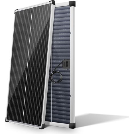 Panneau solaire 12 V 100 W - Panneau solaire bifacial photovoltaïque monocristallin - 100 W - Module PV pour batteries 12 V - Pour caravane, camping-car, bateau, yacht, RV - Supports de toit (1/5)