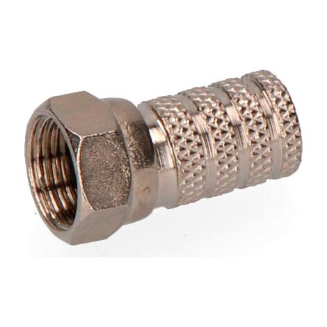 Conector f macho parabólica metálico retractilado (1/2)