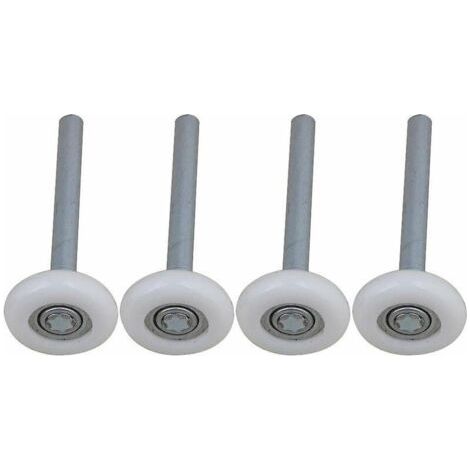 Lot de 4 roulettes de porte de garage en nylon à roulement à billes scellé avec tige de 115 mm (1/5)