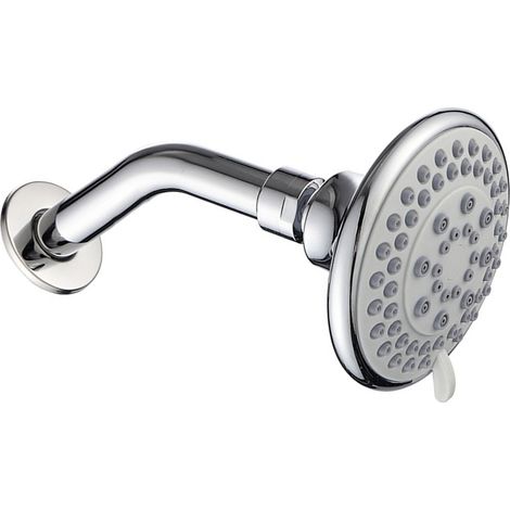 Pommeau de douche rond mural en plastique de 10 cm (4 pouces) pour salle de bain, accessoires de douche. (1/5)